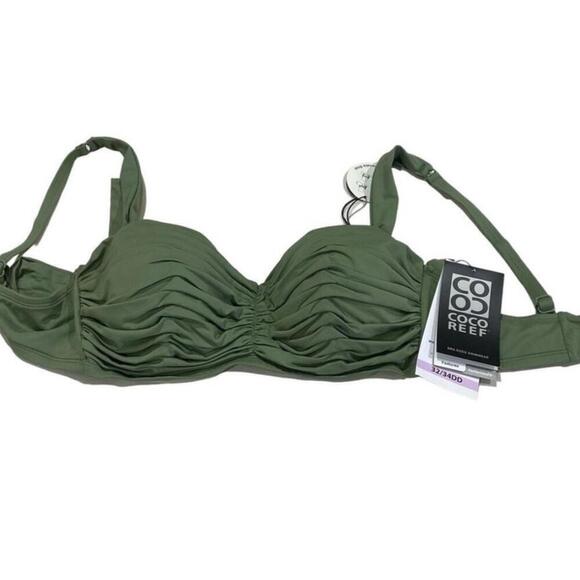 COCO REEF Women's Charisma Bra-Sized Bikini Top Palm Green 32/34DD swimwear top - Picture 9 of 16